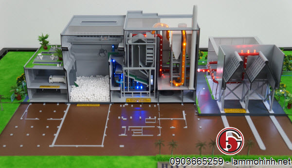 Mô hình kiến trúc nhà máy điện rác - Công Ty TNHH  MTV Mô Hình ánh Trăng Vàng